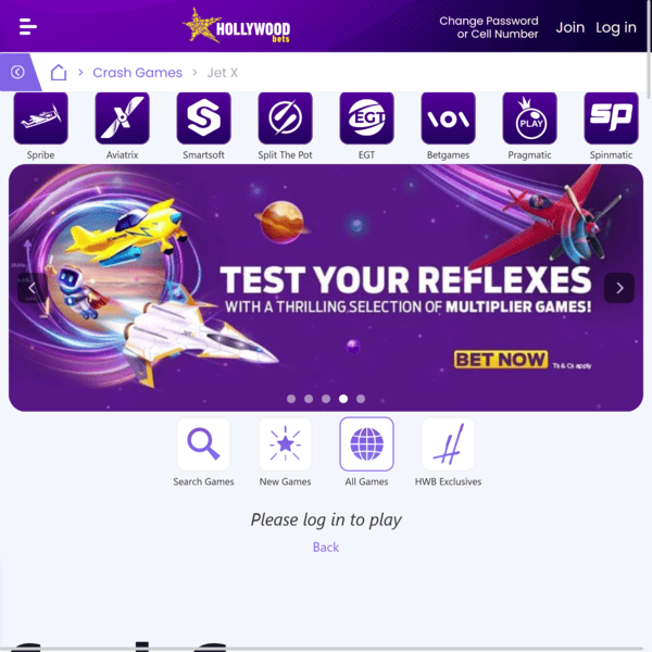Hollywoodbets Crash Games JetX Multiplier