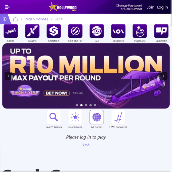Hollywoodbets Crash Games JetX Payout
