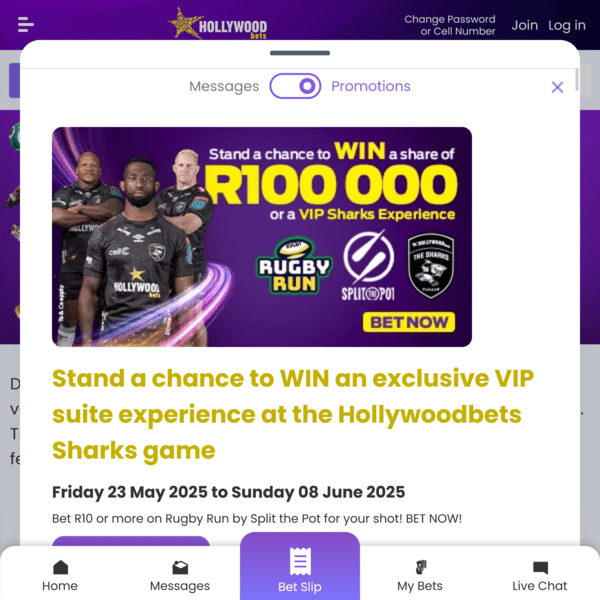 Hollywoodbets Promotions Rugby Run